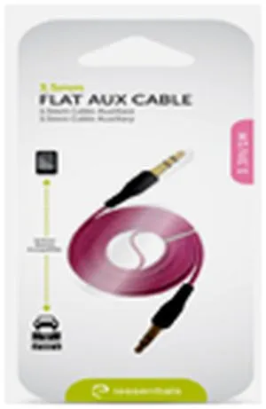 1M 3.3Ft. Flat Auxiliary Cable White