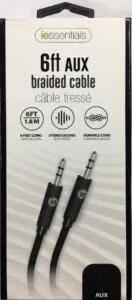 6ft Braided Aux Cable Black (replace MIZ62913)