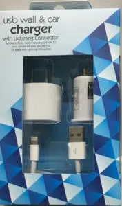 Iphone5 3pc Kit with Car Charger/USB Power Adapter/USB Cable