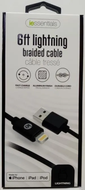 IPhone5 Black-6ft Lighting Braided Cable