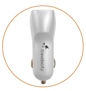 TVLY Platnium 2.1AMP 2 Port Car Charger-White
