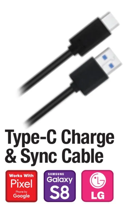 4.5ft Type-C Data Cable-Assorted Colors LOOSE